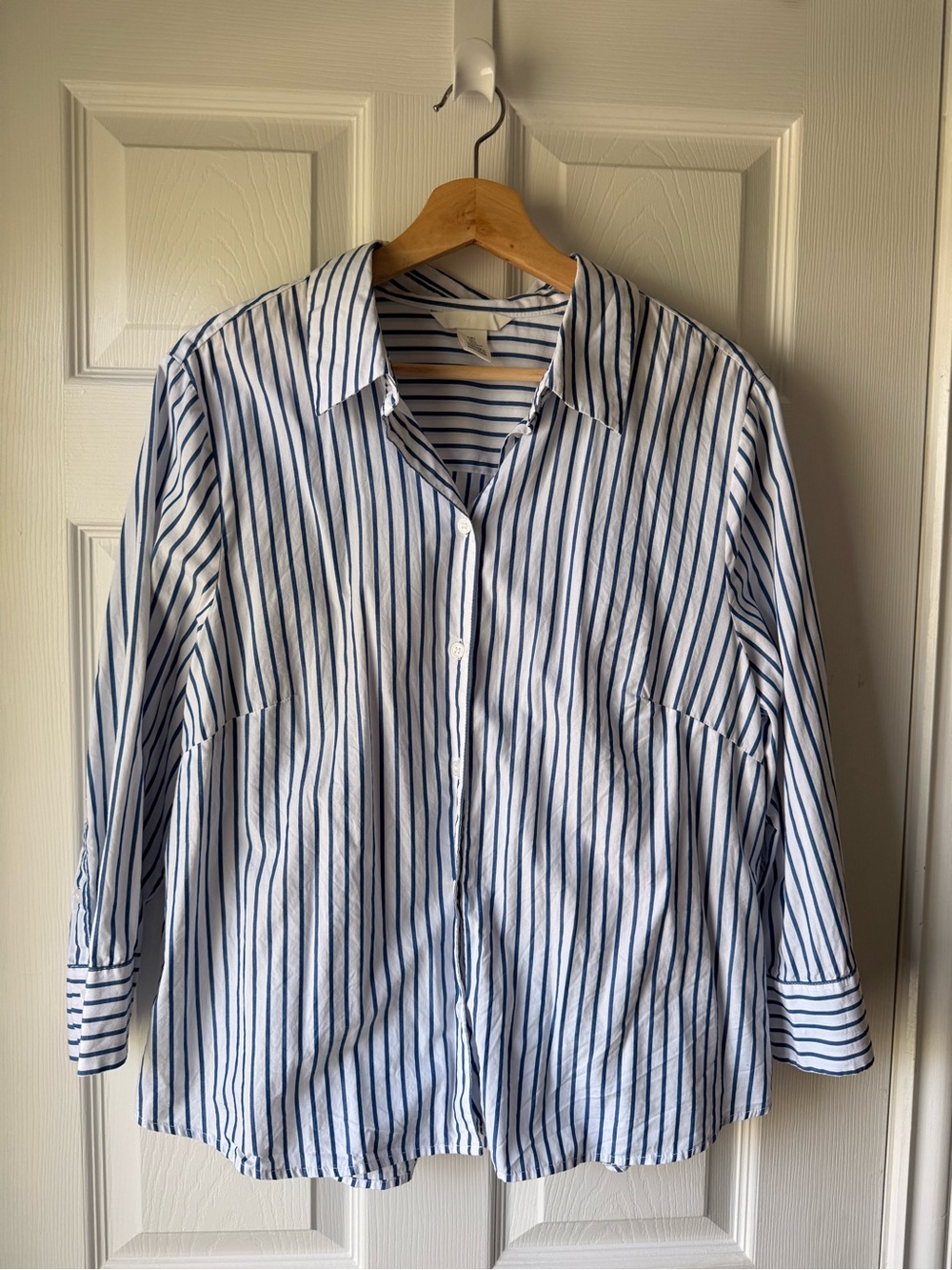 Women’s Classic Blue Stripe Button-Up Shirt